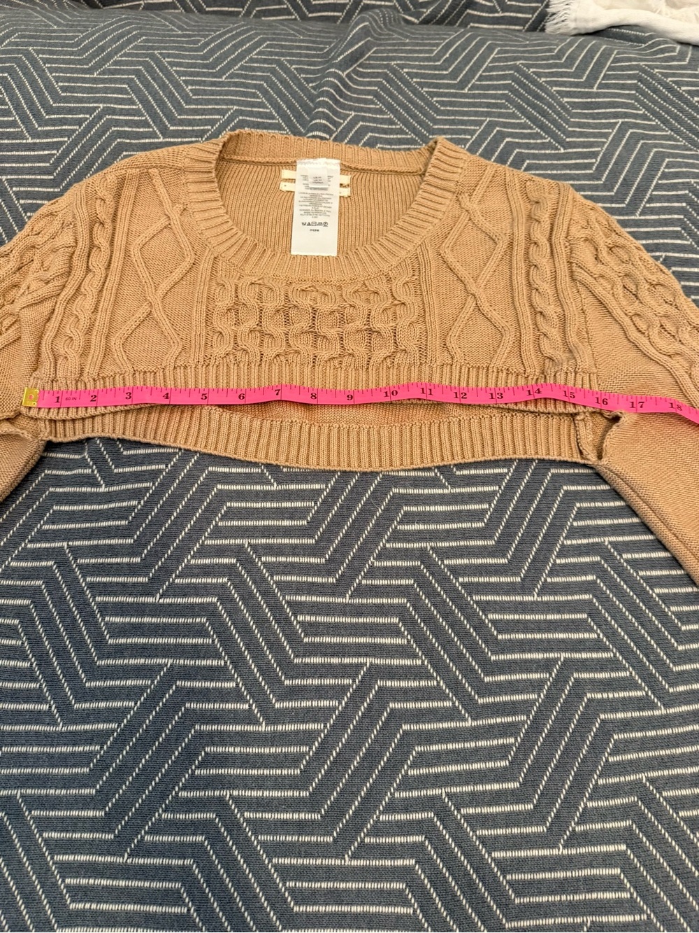 Anthropologie Textured Cable Knit Bolero, Balletcore Sweater - Beige, M - Picture 8 of 10